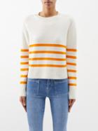 Frame - Clean Striped Cashmere Sweater - Womens - Orange Multi