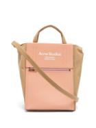 Acne Studios - Leather-panel Small Canvas Tote Bag - Womens - Beige Multi