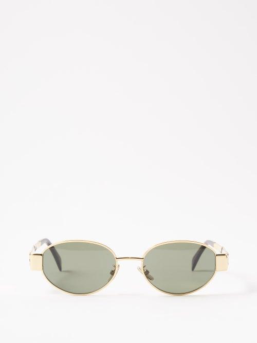 Celine Eyewear - Round Metal Sunglasses - Mens - Gold