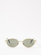 Celine Eyewear - Round Metal Sunglasses - Mens - Gold
