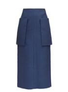 Matchesfashion.com The Row - Jenna Front-pocket Technical Midi Skirt - Womens - Mid Blue
