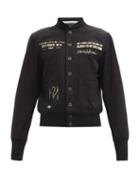 Matchesfashion.com Haider Ackermann - Embroidered Cotton-gabardine Bomber Jacket - Mens - Black