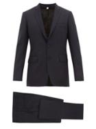 Matchesfashion.com Burberry - Single-breasted Wool-blend Crepe Suit - Mens - Navy