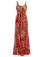 Matchesfashion.com Etro - Floral Print Silk Chiffon Maxi Dress - Womens - Red Multi