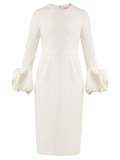 Matchesfashion.com Roksanda - Lena Puff Sleeved Crepe Dress - Womens - Ivory
