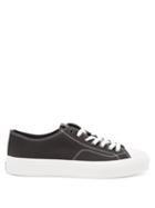 Mens Shoes Givenchy - City Topstitched Canvas Trainers - Mens - Black