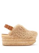 Chloé Camilla Shearling Wedge Sandals