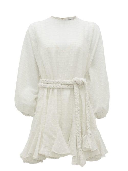 Matchesfashion.com Rhode - Ella Fil-coup Cotton-blend Dress - Womens - White
