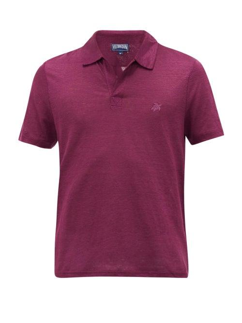Matchesfashion.com Vilebrequin - Logo-embroidered Cotton-piqu Polo Shirt - Mens - Purple