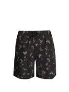 Matchesfashion.com Saturdays Nyc - Timothy Laquer Butterfly Print Swim Shorts - Mens - Black Multi