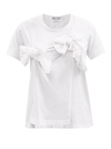 Comme Des Garons Comme Des Garons - Bow-yoke Cotton-jersey T-shirt - Womens - White