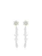 Matchesfashion.com Shrimps - Douglas Faux-pearl & Crystal Drop Earrings - Womens - Clear