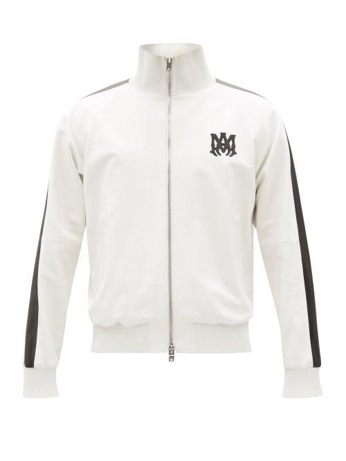 Matchesfashion.com Amiri - M.a. Logo-appliqu Plong-leather Track Jacket - Mens - White