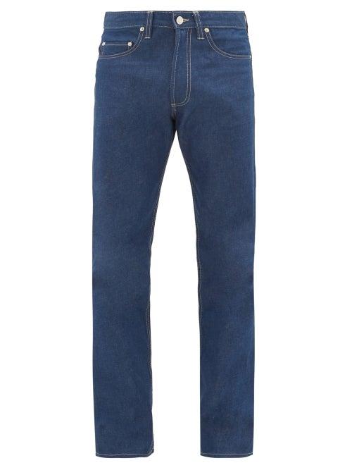 Matchesfashion.com E. Tautz - Contrast-stitch Slim-fit Cotton Jeans - Mens - Indigo