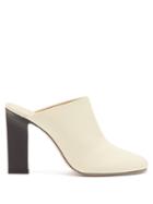 Matchesfashion.com Wandler - Casta Block-heel Leather Mules - Womens - Cream