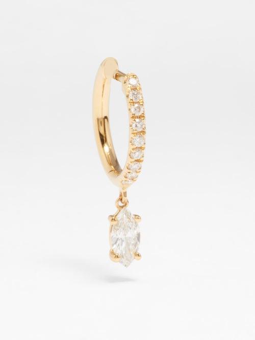 Anita Ko - Diamond Drop Diamond & 18kt Gold Single Earring - Womens - Gold Multi
