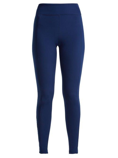 Matchesfashion.com Fendi - Logo Embellished Ski Leggings - Womens - Navy