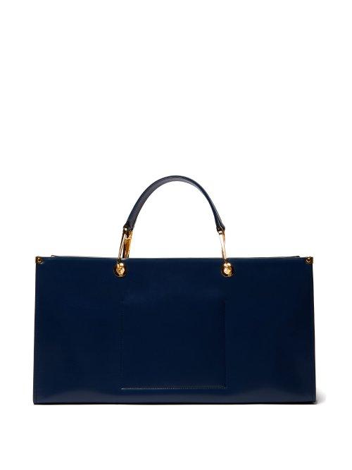Matchesfashion.com Marni - Grip Leather Tote Bag - Womens - Navy