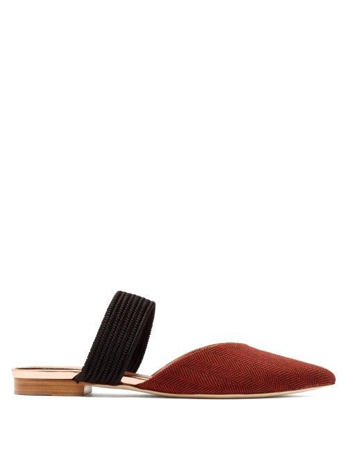 Matchesfashion.com Malone Souliers - Maisie Braid Strap Herringbone Mules - Womens - Brown Multi