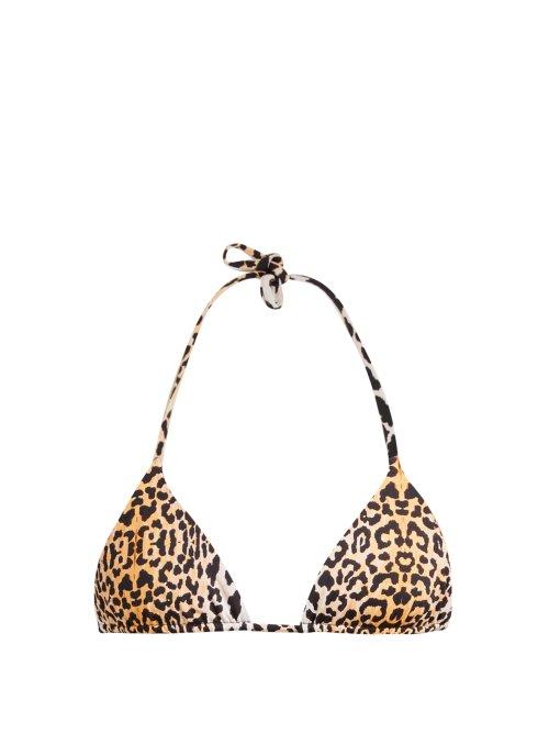 Matchesfashion.com Reina Olga - Love Triangle Leopard Print Bikini Top - Womens - Leopard