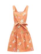Matchesfashion.com Rebecca Taylor - Lita Floral Print Cotton Dress - Womens - Coral