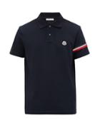 Matchesfashion.com Moncler - Logo-appliqud Cotton-piqu Polo Shirt - Mens - Navy
