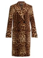 Dolce & Gabbana Double-breasted Leopard-print Velvet Coat