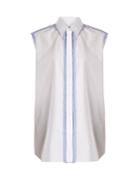 Maison Margiela Contrast-trim Sleeveless Cotton-poplin Shirt