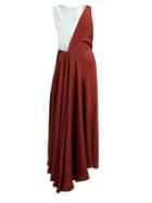Matchesfashion.com Roksanda - Eliana Draped Silk Midi Dress - Womens - Brown Multi