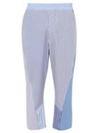 Matchesfashion.com By Walid - Hiro Striped Cotton Poplin Trousers - Mens - Light Blue