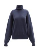 Extreme Cashmere - No. 204 Jill Roll-neck Stretch-cashmere Sweater - Womens - Dark Blue