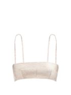 Emilia Wickstead - Leyla Metallic-woven Cropped Top - Womens - Rose Gold