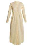 Matchesfashion.com Gioia Bini - Emma Linen Shirtdress - Womens - Yellow