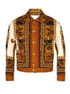 Matchesfashion.com Versace - Baroque Print Denim Jacket - Mens - Gold