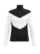 Matchesfashion.com Fusalp - Scarlett Chevron Quarter-zip Sweater - Womens - Black White