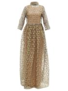 Matchesfashion.com Maison Rabih Kayrouz - Star Embroidered Organza Gown - Womens - Grey Multi