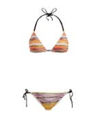 Matchesfashion.com Missoni Mare - Crochet Knit Triangle Bikini Set - Womens - Yellow Multi
