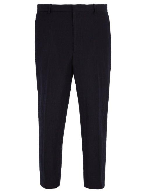 Matchesfashion.com Jil Sander - Slim Fit Wool And Mohair Blend Trousers - Mens - Dark Blue