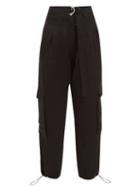 Matchesfashion.com Lee Mathews - Juliette Patch Pocket Satin Trousers - Womens - Black