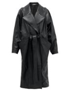 Matchesfashion.com Stella Mccartney - Belted Double-breasted Faux-leather Coat - Womens - Black
