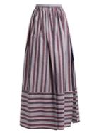 Palmer/harding Double-layer Striped Cotton-poplin Skirt