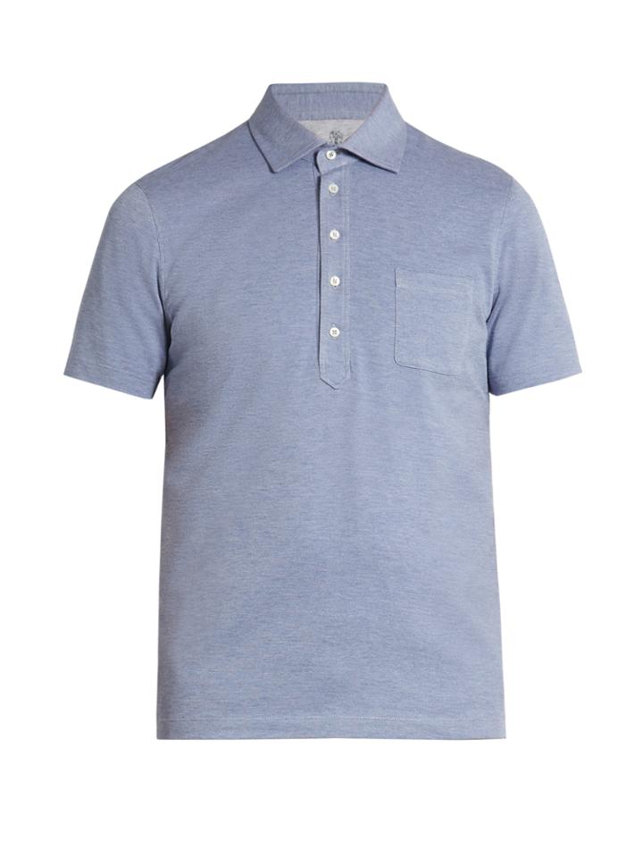 Brunello Cucinelli French-collar Cotton-piqu Polo Shirt