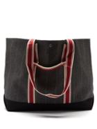 Rue De Verneuil - Tote Xl Pinstriped Flannel Tote Bag - Womens - Grey Multi
