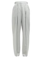 Matchesfashion.com Stella Mccartney - Tailored Straight Leg Trousers - Womens - Light Grey