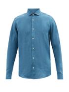 Frescobol Carioca - Antonio Linen Shirt - Mens - Blue