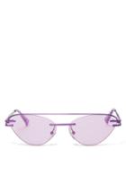 Matchesfashion.com Le Specs - X Adam Selman The Coupe Cat Eye Metal Sunglasses - Womens - Purple