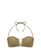 Matchesfashion.com Heidi Klein - Venice V Bar Bandeau Bikini Top - Womens - Khaki