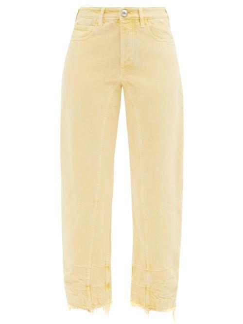 Jil Sander - Raw-edge Curved-seam Jeans - Womens - Yellow