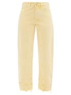 Jil Sander - Raw-edge Curved-seam Jeans - Womens - Yellow