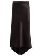 Raey Bias Godet Silk Satin Slip Midi Skirt
